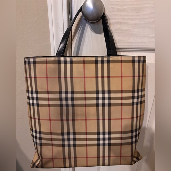 Burberry Tan and Black Structured Tote Bag - Picture 5 of 5